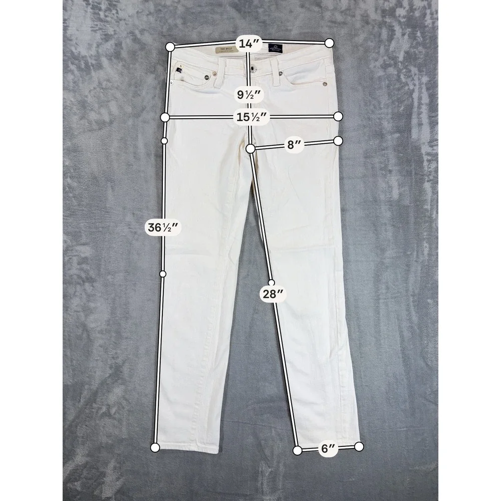 AG Adriano Goldschmied The Stilt Cigarette‎ Jeans Women's Size 25 White Denim